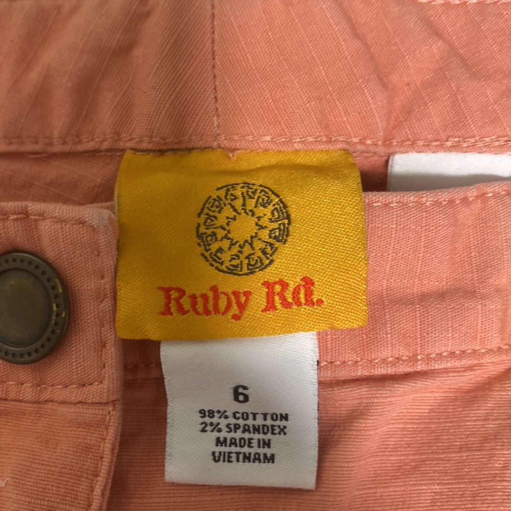 Ruby Rd orange crop pants size 6 - Picture 2 of 10
